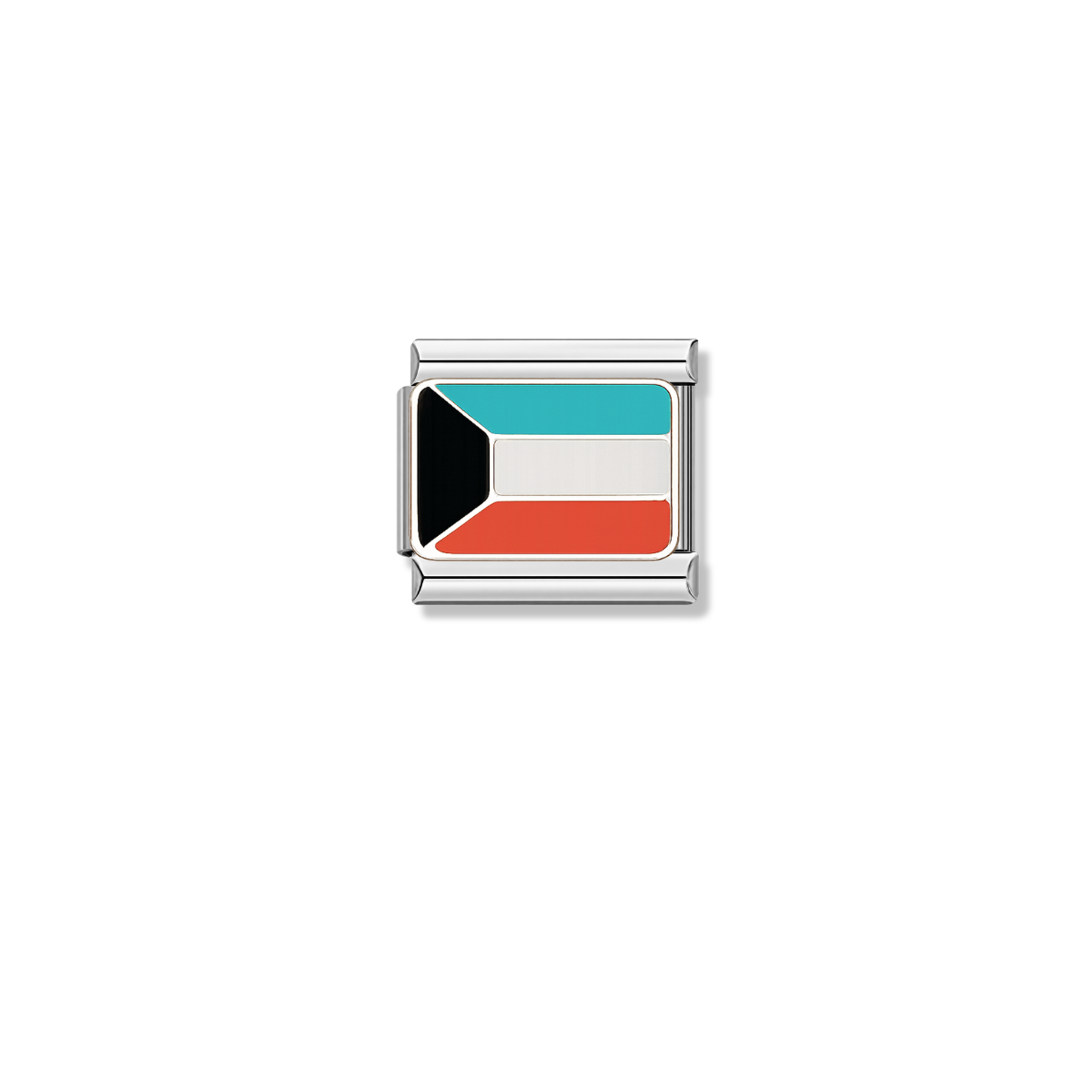 Kuwait Flag – silver Italian charm by Italycharm