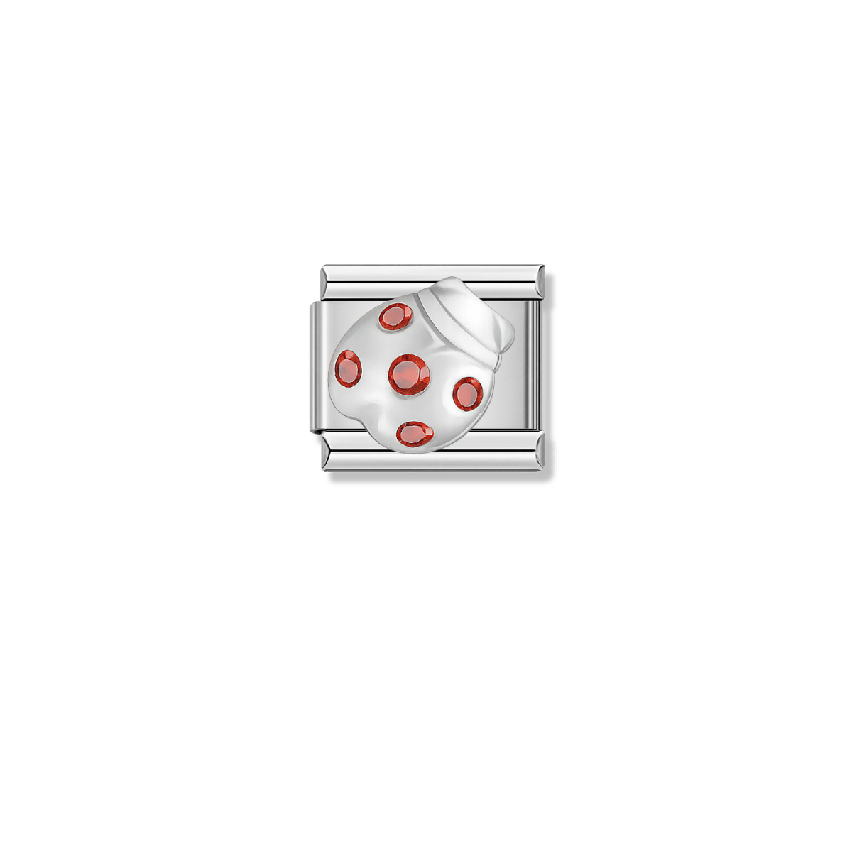 Ladybug with CZ – silver Italian charm by Italycharm