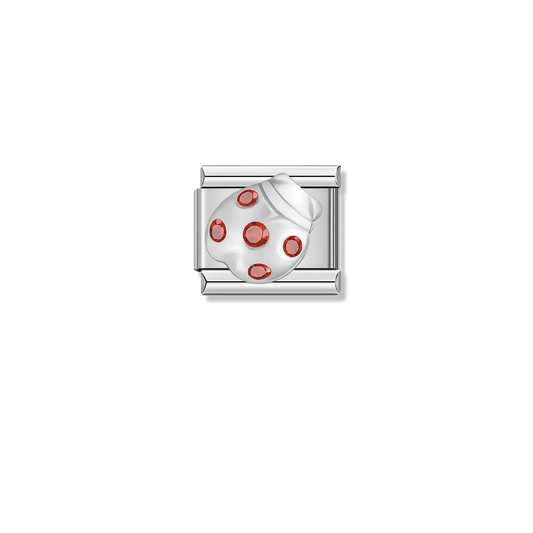 Ladybug with CZ – silver Italian charm by Italycharm