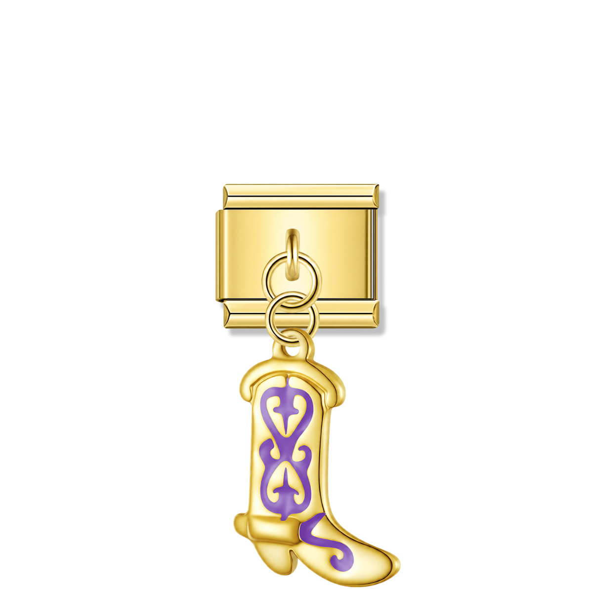 Lavender Savannah Boot - Gold Italian Pendant Charm – Italian charm by Italycharm