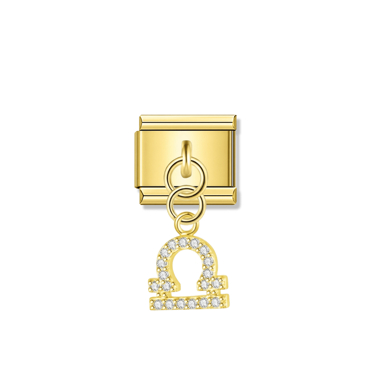 Libra with CZ – Gold Italian Pendant Charm – Italian charm by Italycharm