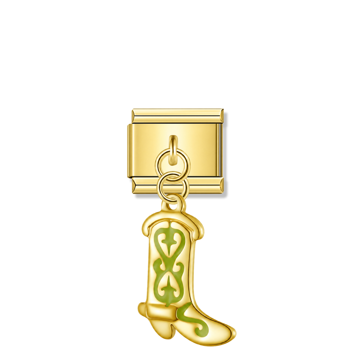 Lime Savannah Boot - Gold Italian Pendant Charm – Italian charm by Italycharm