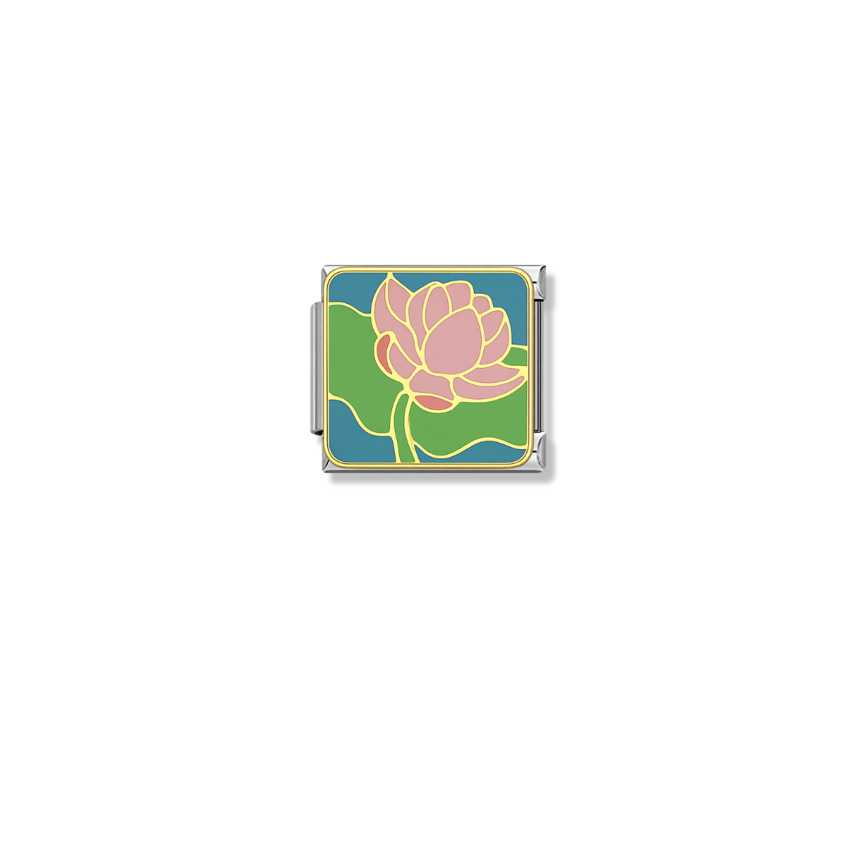 Lotus – silver Italian charm by Italycharm
