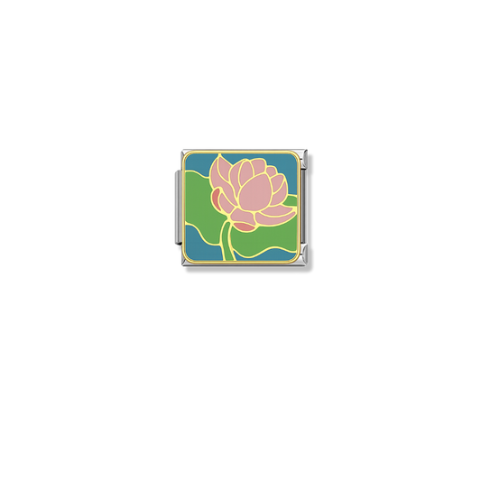 Lotus – silver Italian charm by Italycharm