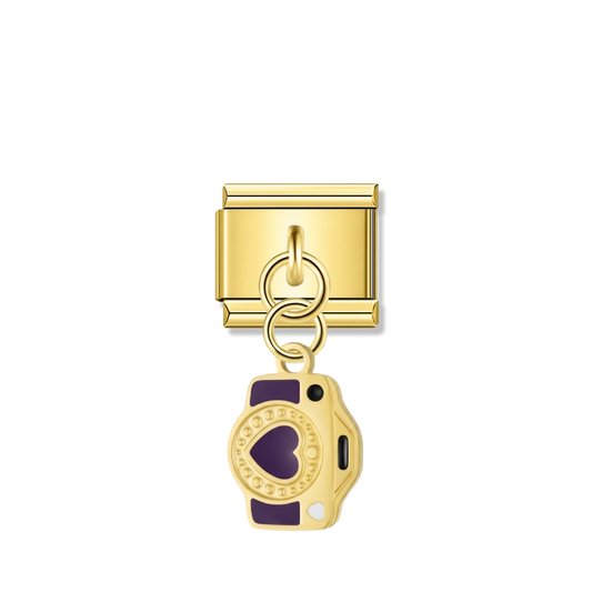 Love Camera – Gold Italian Pendant Charm – Italian charm by Italycharm
