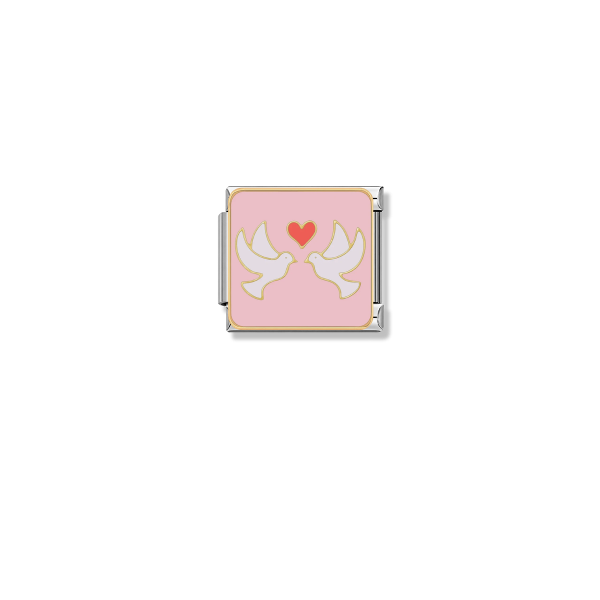 Love Doves – silver Italian charm by Italycharm