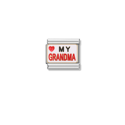 Love My Grandma – silver Italian charm by Italycharm