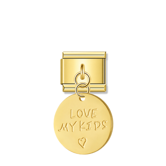 Love My Kids - Gold Italian Pendant Charm – Italian charm by Italycharm
