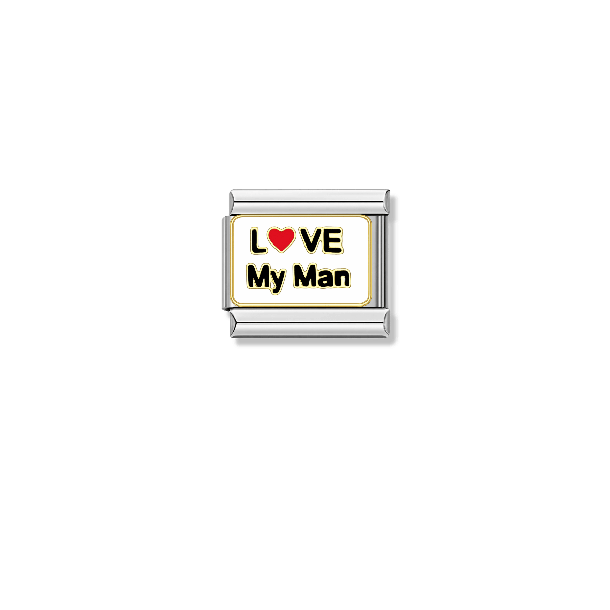 Love My Man – silver Italian charm by Italycharm