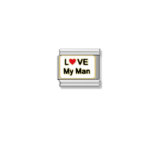 Love My Man – silver Italian charm by Italycharm