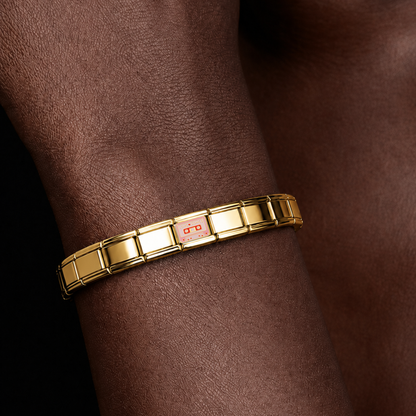 Love Songs – gold Italian charm worn on an Italian charm bracelet