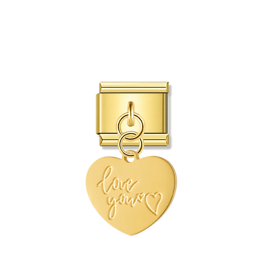 Love You - Gold Italian Pendant Charm – Italian charm by Italycharm