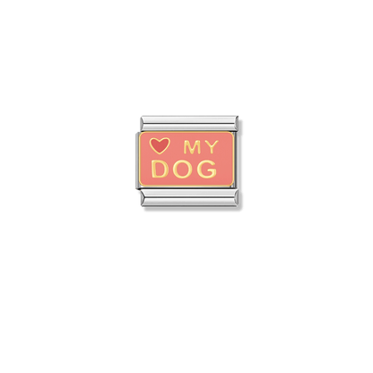 Love my Dog – silver Italian charm by Italycharm
