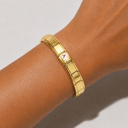 Lucky Aces – gold Italian charm worn on an Italian charm bracelet