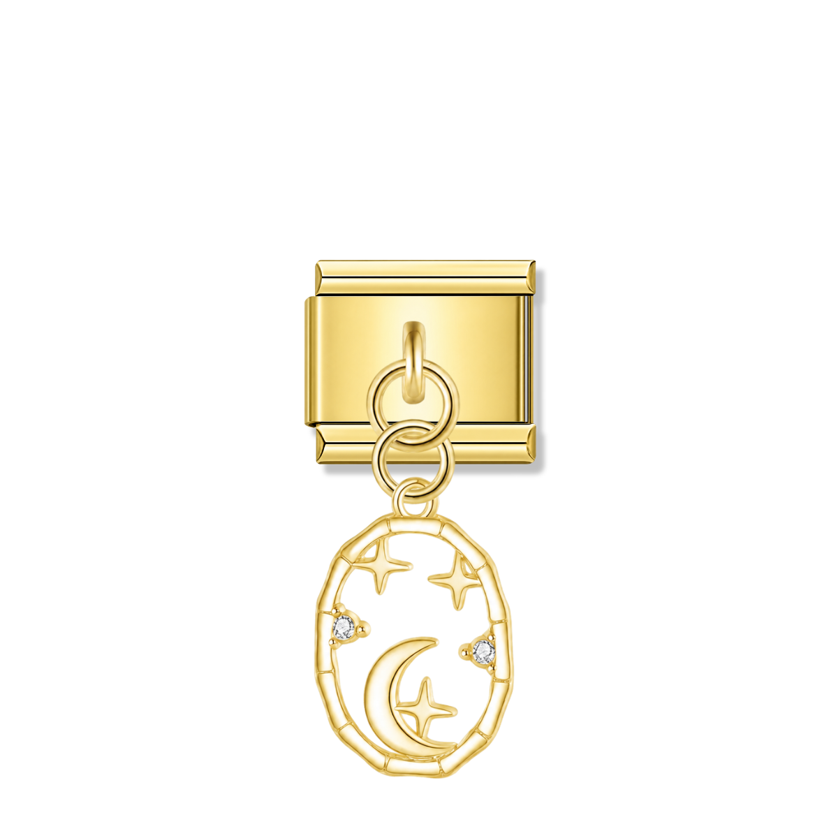 Lunar Whisper – gold Italian pendant charm by Italycharm