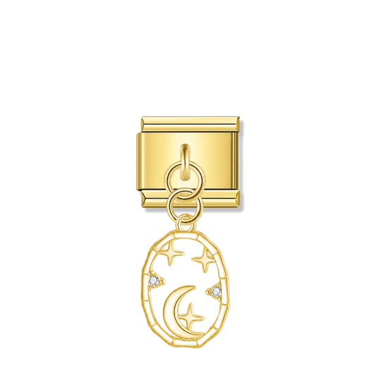 Lunar Whisper – gold Italian pendant charm by Italycharm