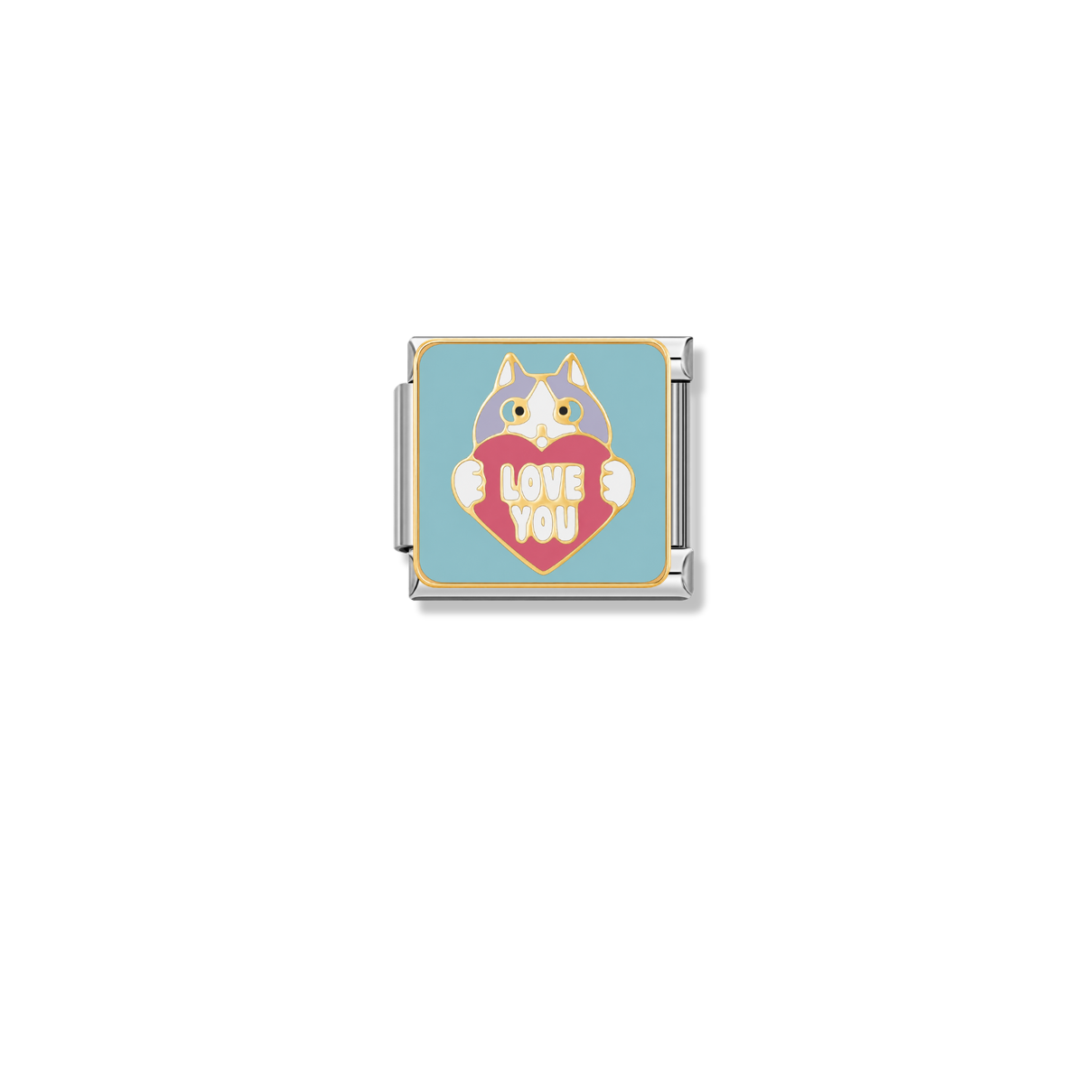 Meow Loves You – silver Italian charm by Italycharm