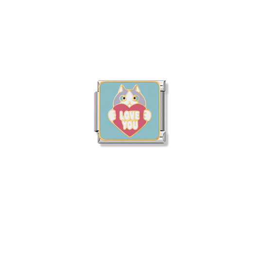 Meow Loves You – silver Italian charm by Italycharm