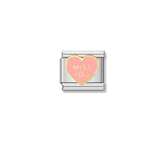 Miss You – silver Italian charm by Italycharm