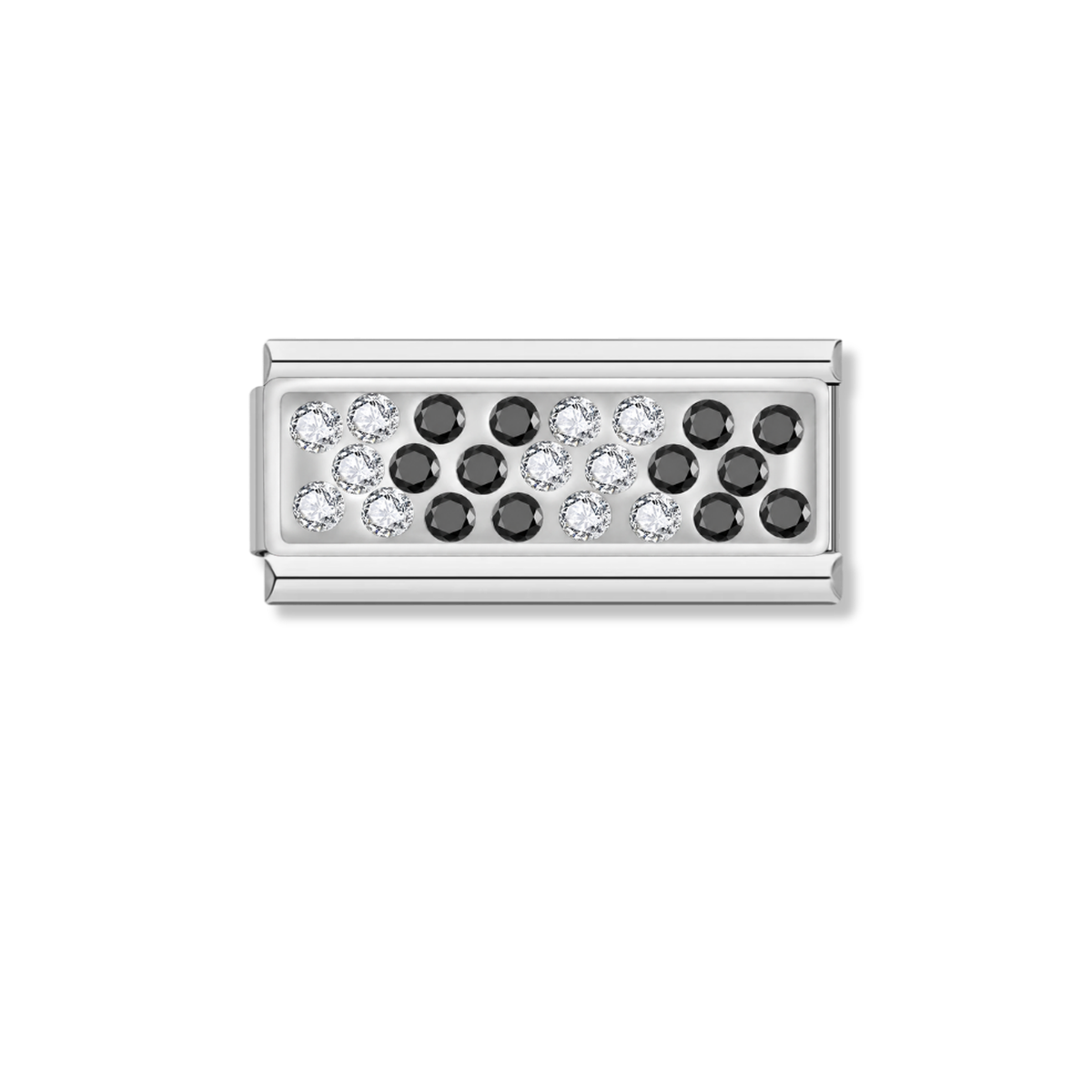 Monochrome Mix – silver Italian bar charm by Italycharm