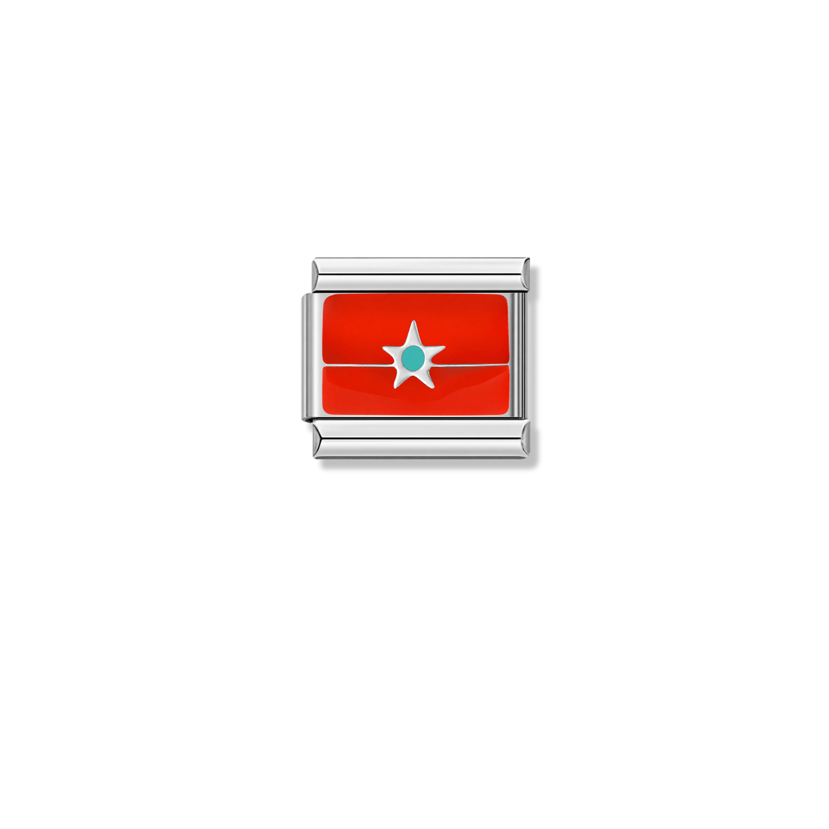 Morocco Flag – silver Italian charm by Italycharm