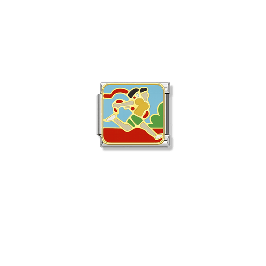 Marathon Runner – silver Italian charm by Italycharm