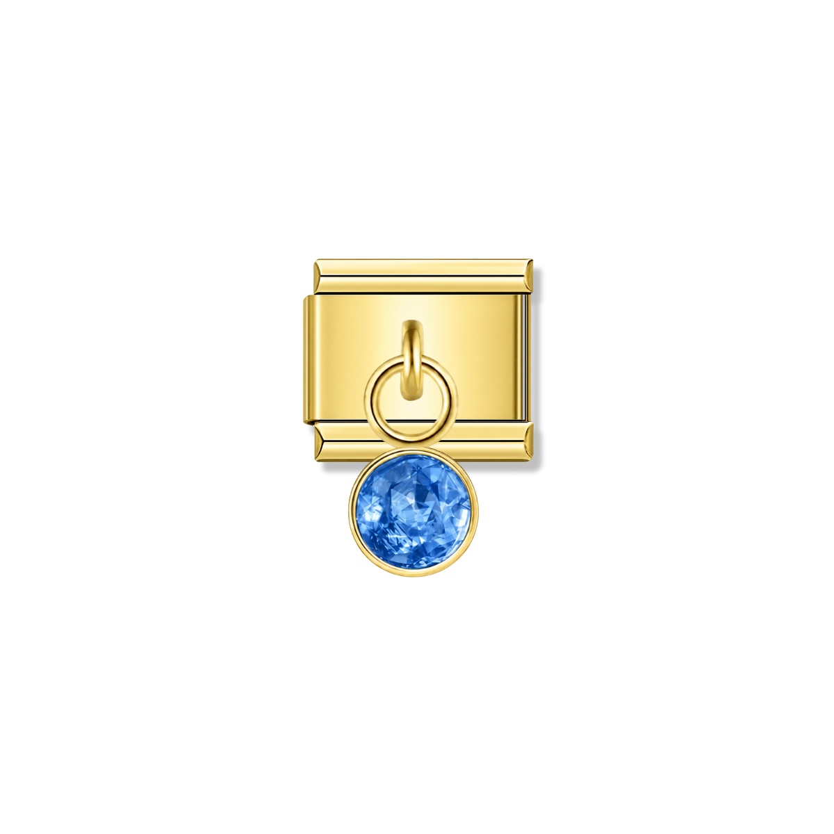 March Birthstone with CZ – gold Italian pendant charm by Italycharm