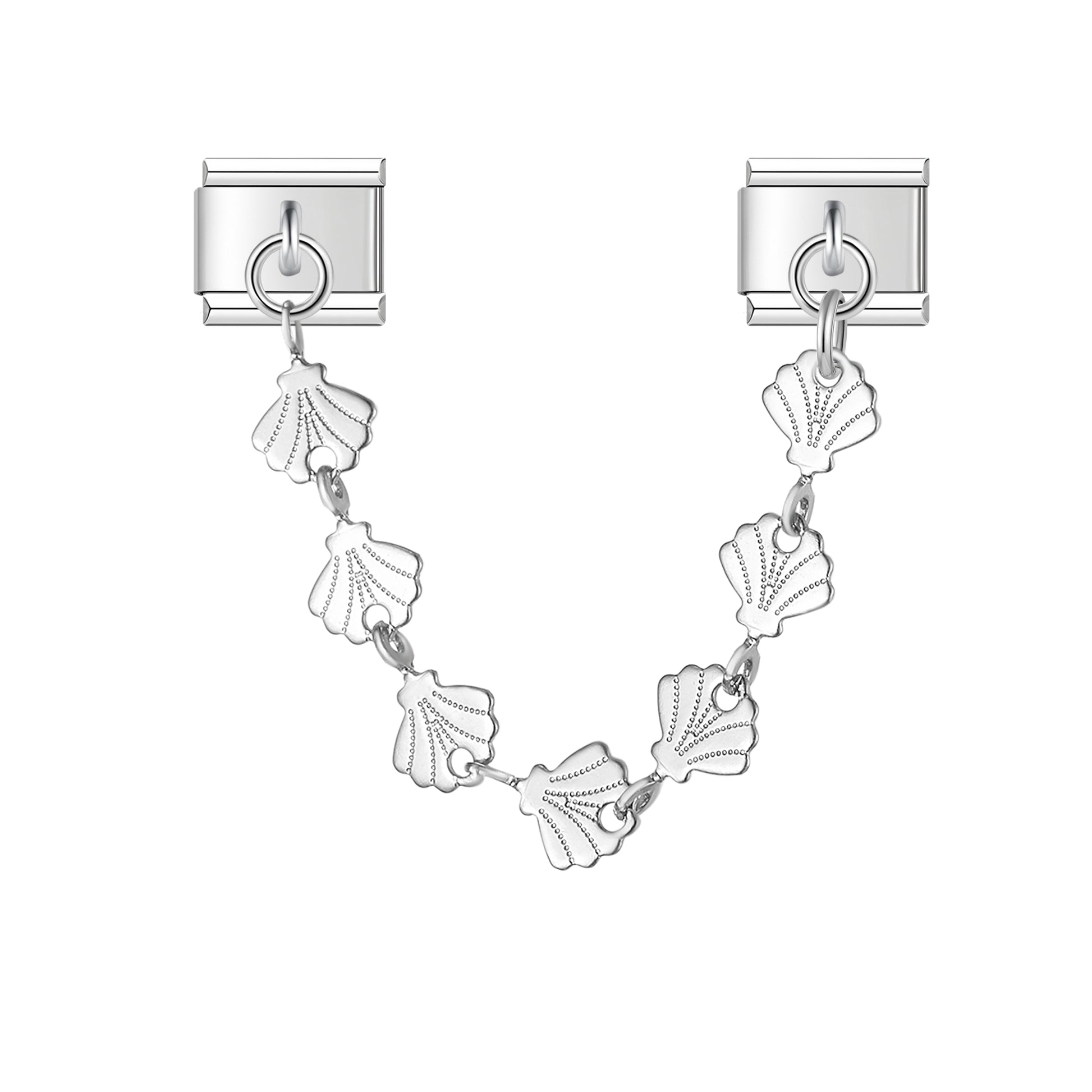 Marine Shells - Silver Chain Charm
