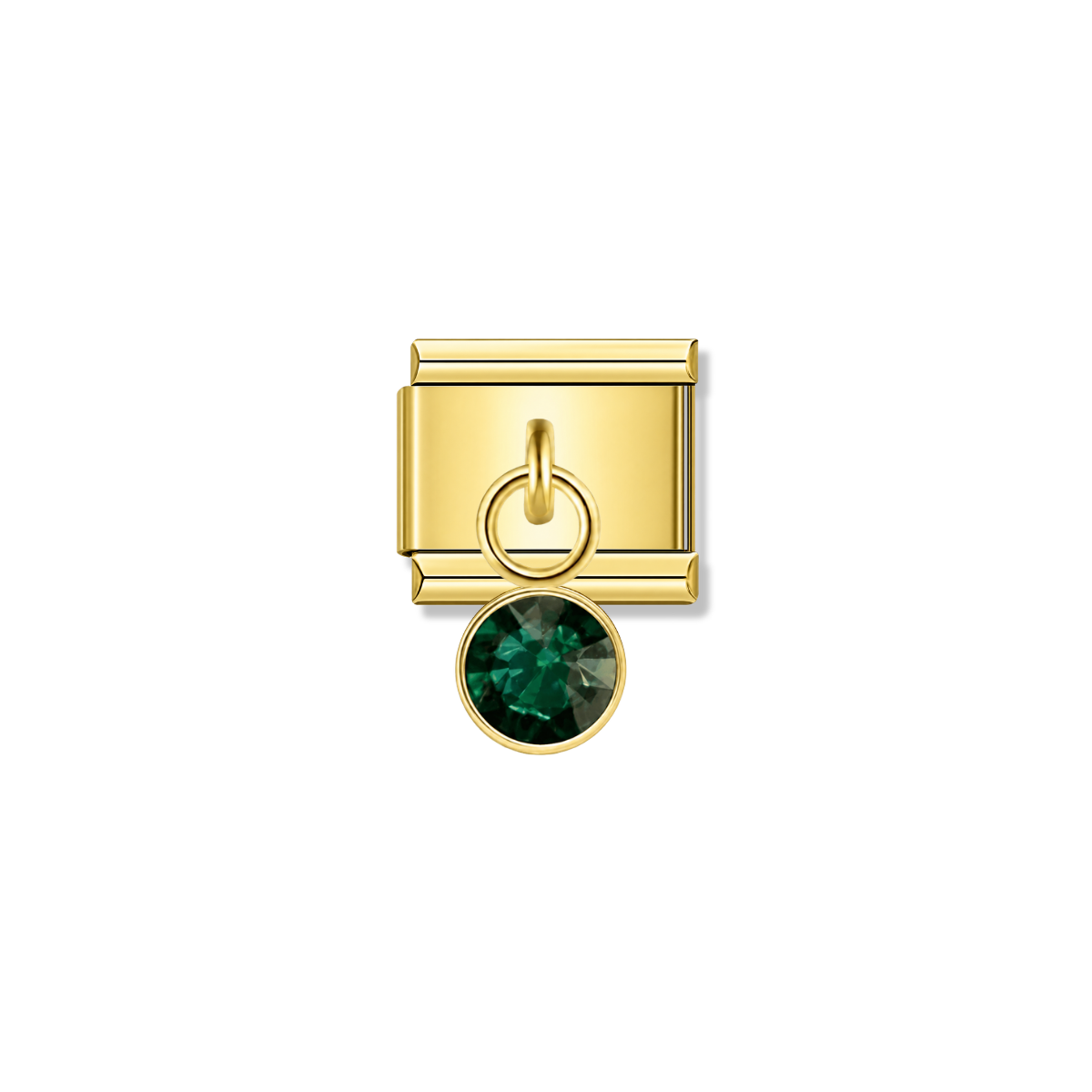 May Birthstone with CZ – gold Italian pendant charm by Italycharm