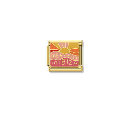 Mentally in Lbiza – gold Italian charm by Italycharm