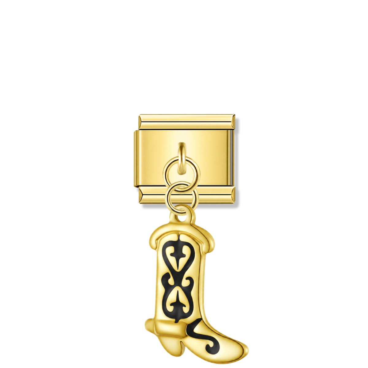 Midnight Savannah Boot - Gold Italian Pendant Charm – Italian charm by Italycharm