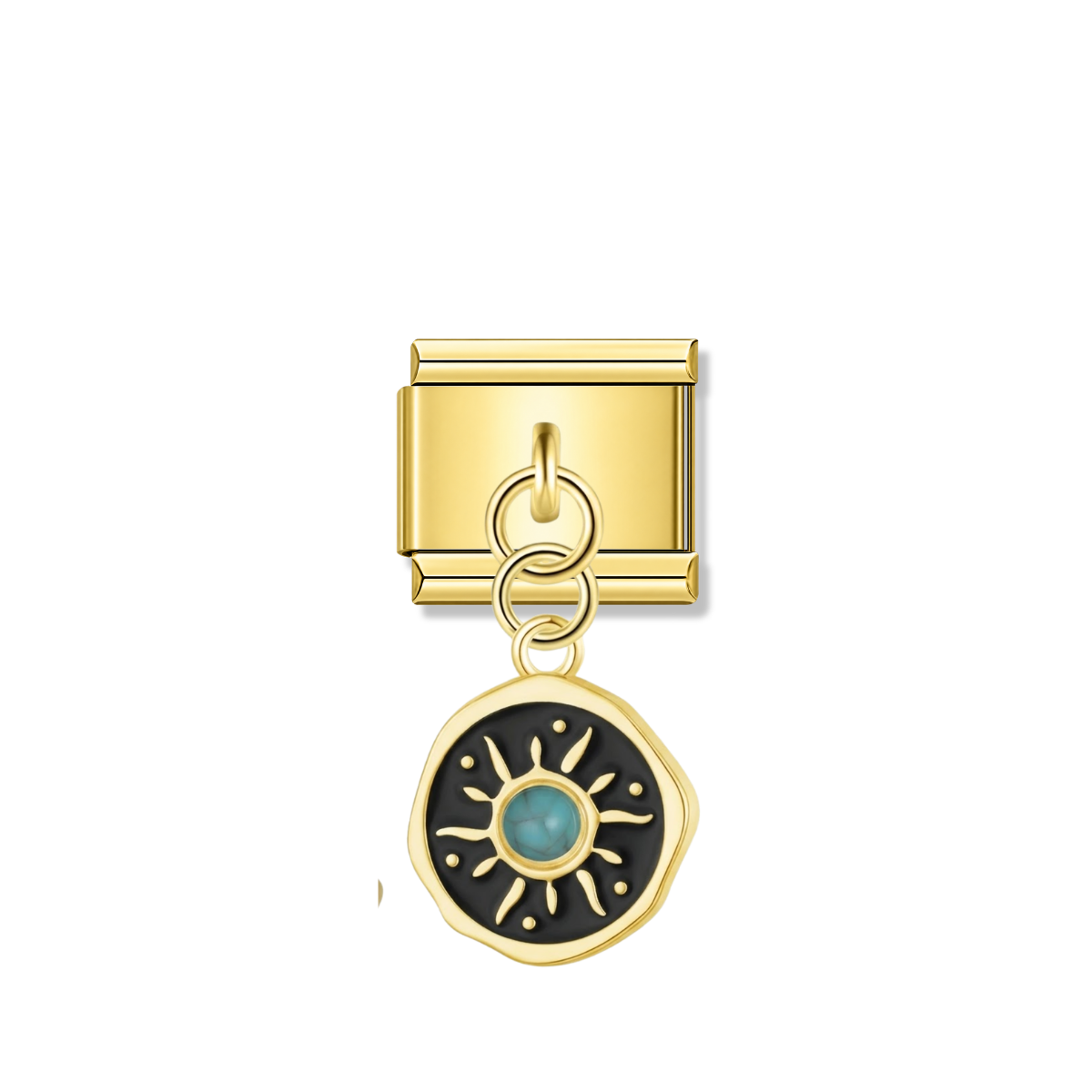 Midnight Sunray – gold Italian pendant charm by Italycharm