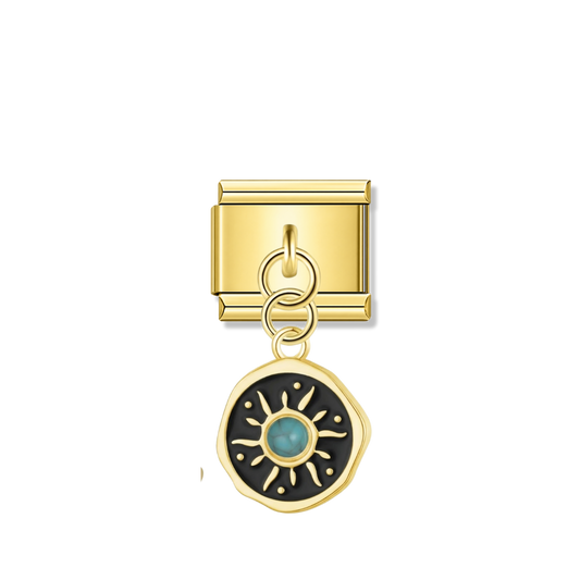 Midnight Sunray – gold Italian pendant charm by Italycharm
