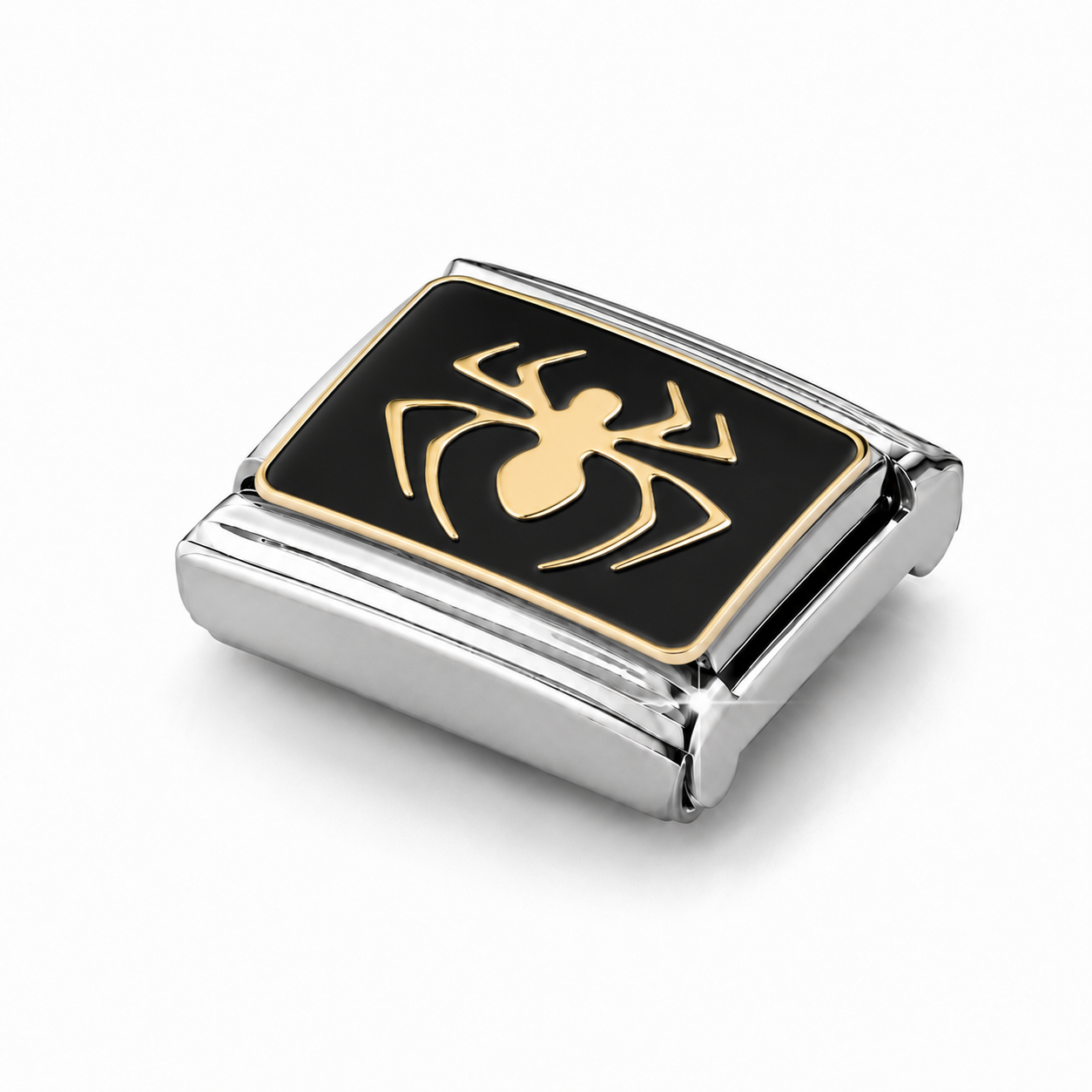 Midnight Weaver – silver Italian charm close-up view