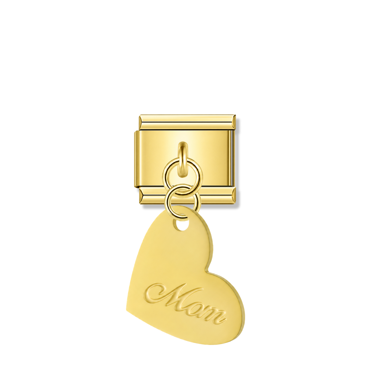 Mom Heart - Gold Italian Pendant Charm – Italian charm by Italycharm