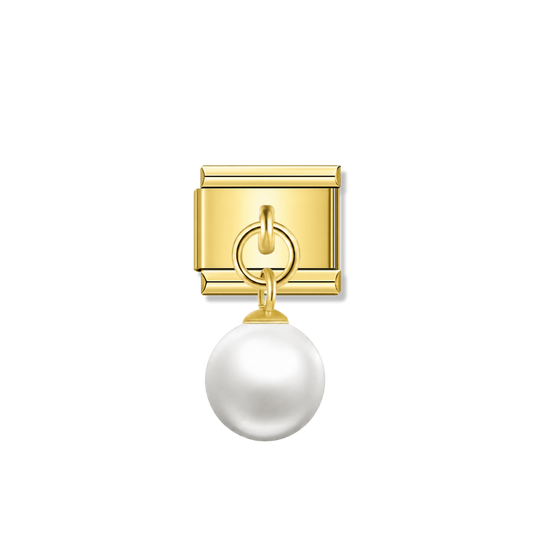 Moonlight Pearl – gold Italian pendant charm by Italycharm