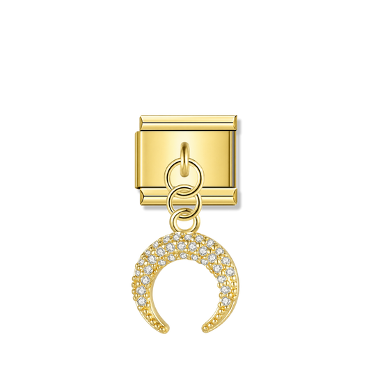 Moonlit Glow – gold Italian pendant charm by Italycharm
