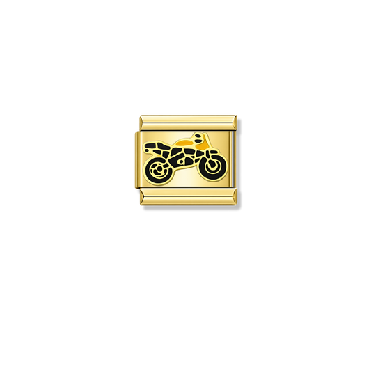 Motorbike – gold Italian charm by Italycharm