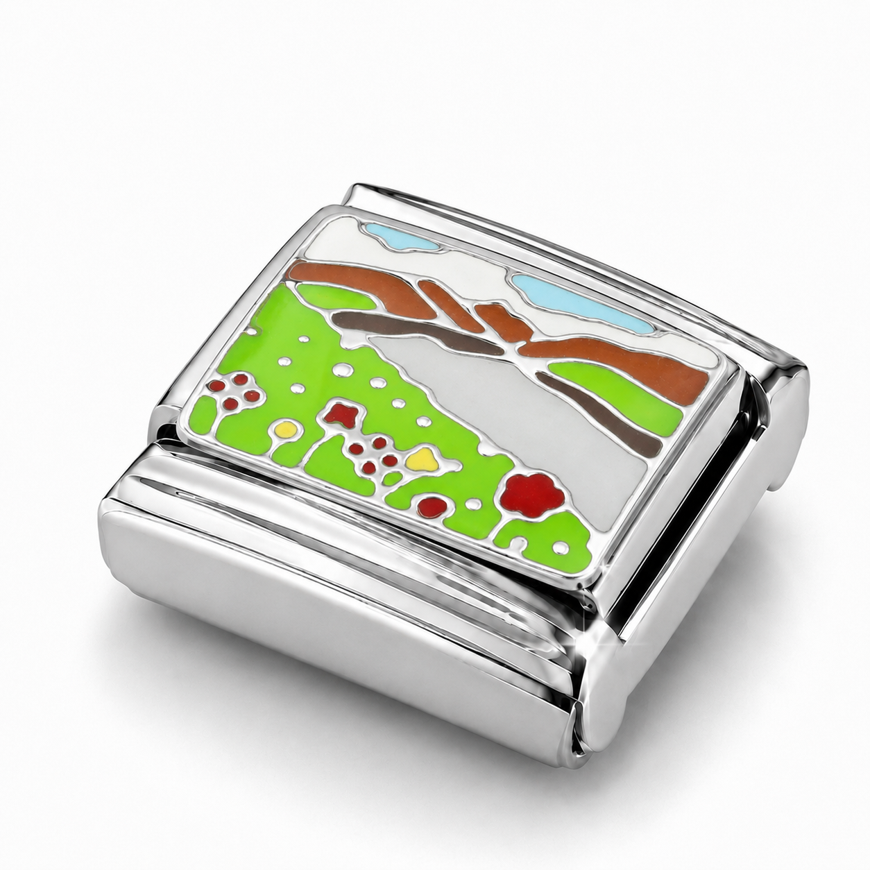 Mountain Majesty – silver Italian charm close-up view
