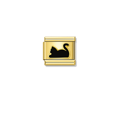 Mystic Cat – gold Italian charm by Italycharm