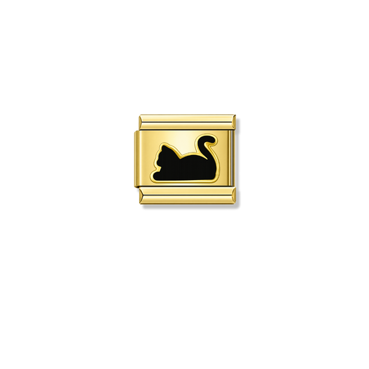 Mystic Cat – gold Italian charm by Italycharm
