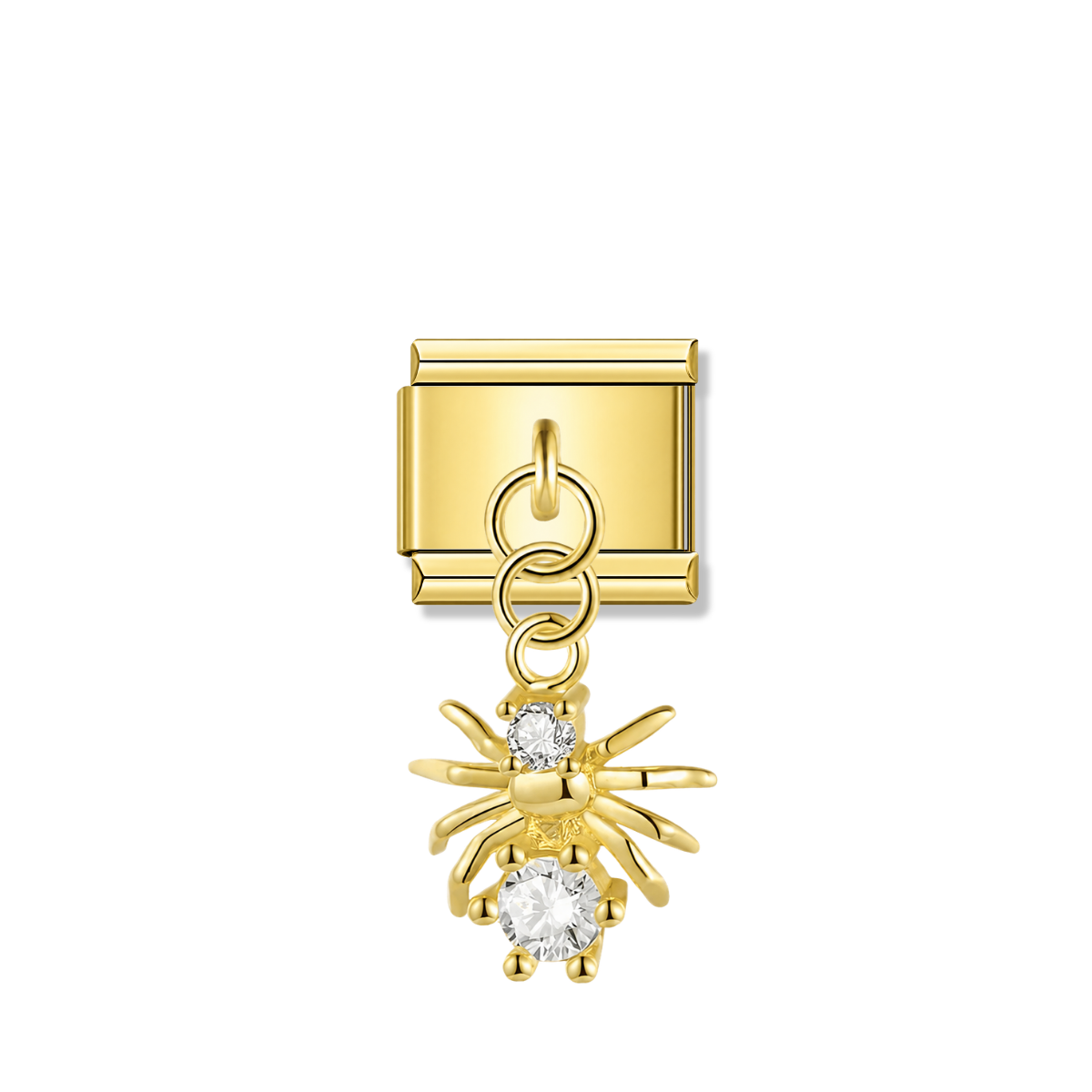 Mystic Spider with CZ – gold Italian pendant charm by Italycharm