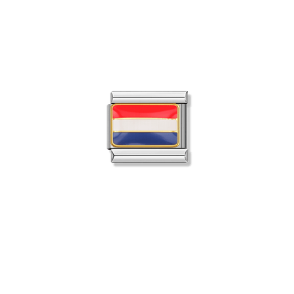 Netherlands Flag – silver Italian charm by Italycharm