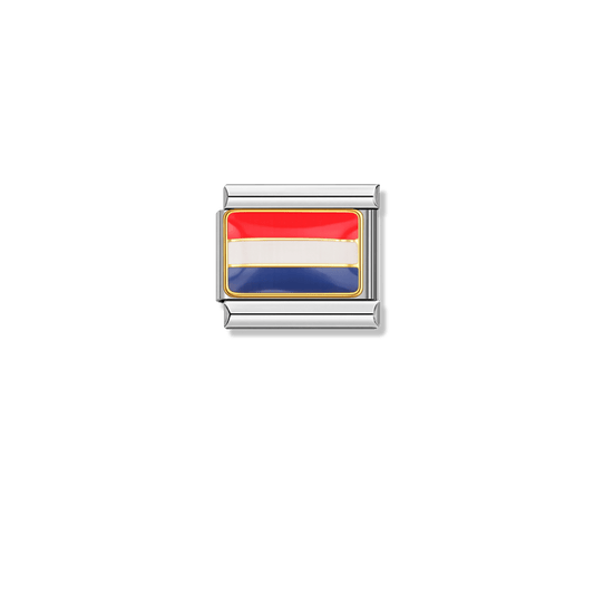 Netherlands Flag – silver Italian charm by Italycharm