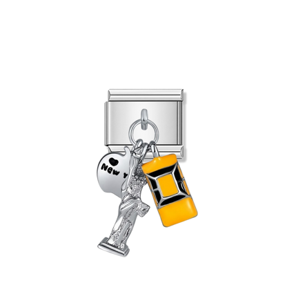 New York Icons – silver Italian pendant charm by Italycharm