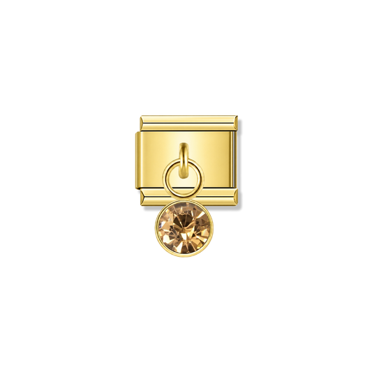 November Birthstone with CZ – gold Italian pendant charm by Italycharm