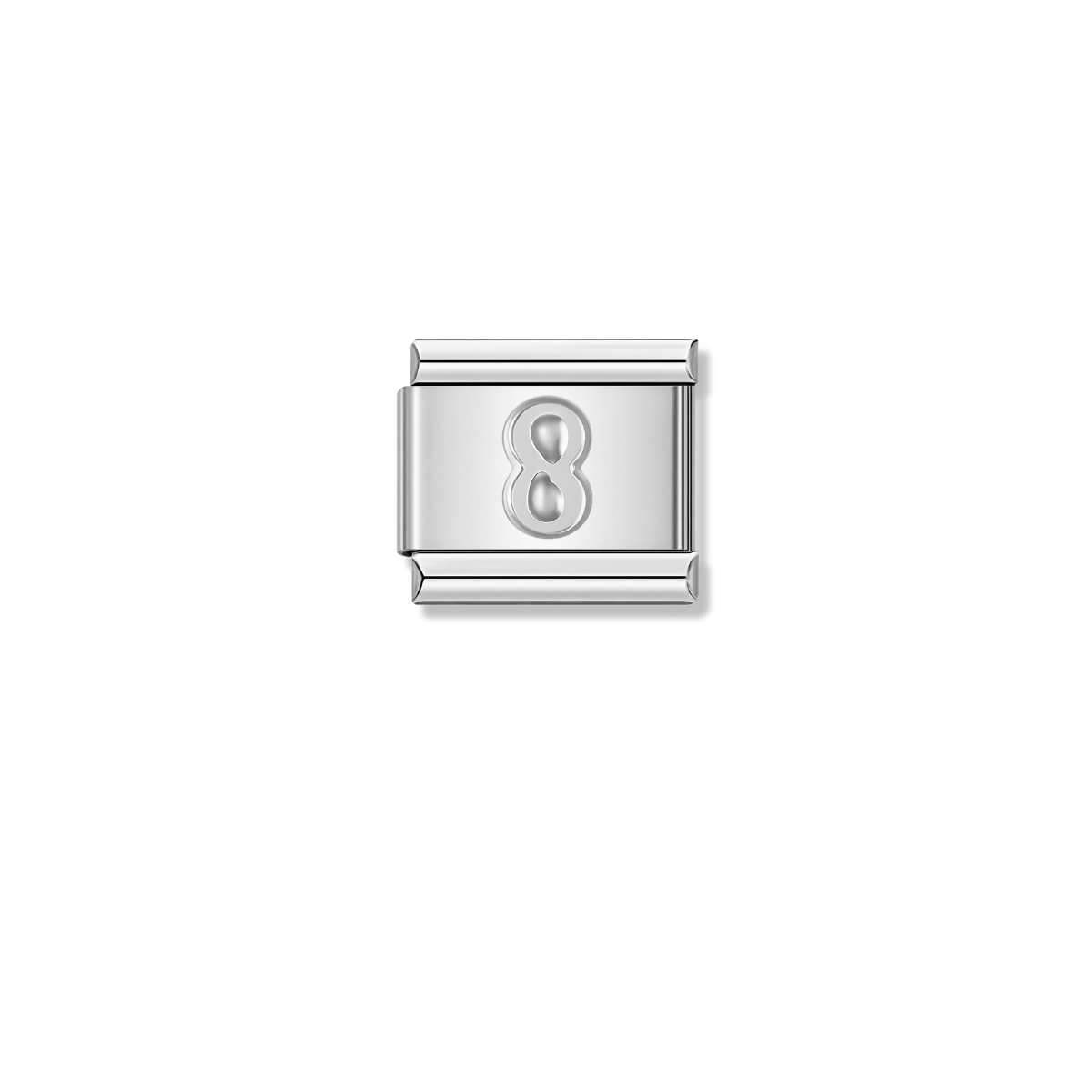 Number 8 – silver Italian charm by Italycharm