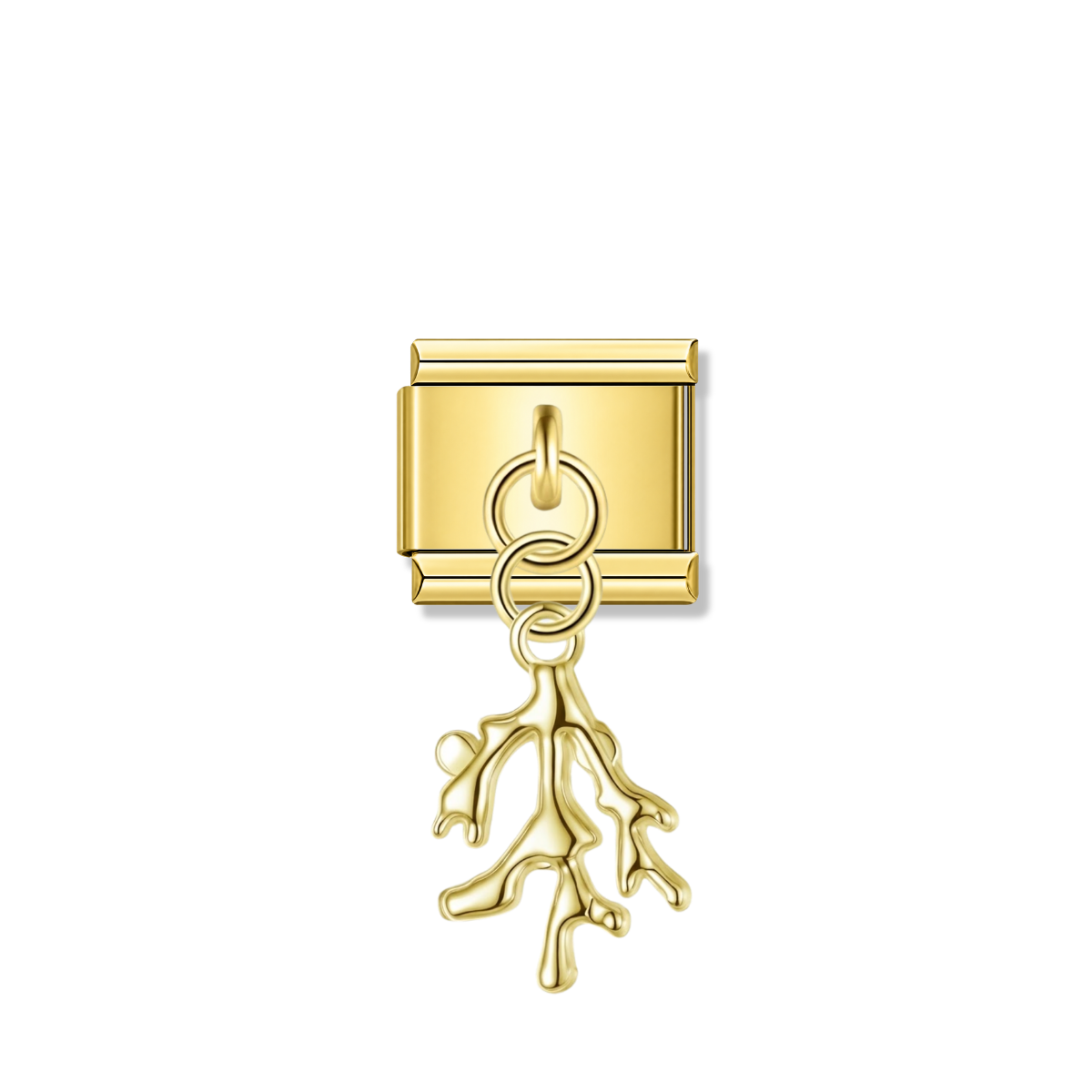 Ocean Coral – Gold Italian Pendant Charm – Italian charm by Italycharm