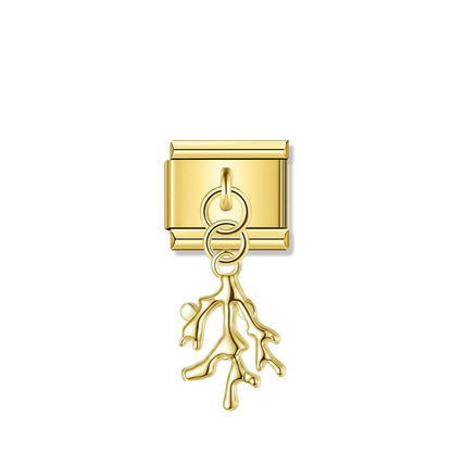 Ocean Coral – Gold Italian Pendant Charm – Italian charm by Italycharm