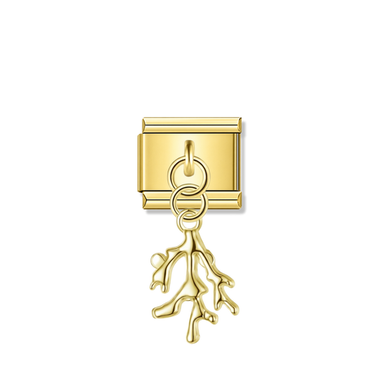 Ocean Coral – Gold Italian Pendant Charm – Italian charm by Italycharm